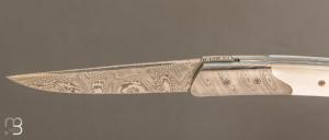   Couteau " Le Thiers " de poche custom par Des Horn - Nacre et Damas