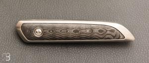   Couteau " Le Galeriste Titane LPO " button-lock par Lepage Knives - Fatcarbon Unititanium
