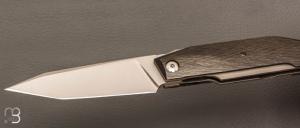    Couteau " Liner lock " custom par Samuel Jugieau - Fibre de carbone et lame en RWL34