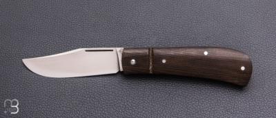   Couteau " Little Bad " custom par Franck Souville - Micarta et RWL34
