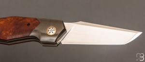    Couteau " Lock-Back " custom par Romain Lopez - Bois de fer et RWL-34