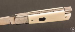 Couteau " Lock Back " custom de Vincenzo Balistreri - Ivoire de mammouth et lame en RWL34