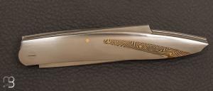    Couteau  " Lock - Back "  custom par Alexis LeCocq - Mokumé gané
