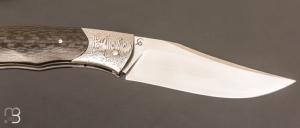   Couteau  "  Lock-back " par Grégory Picard - Fibre de carbone et lame en S45Vn