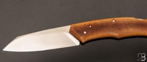   Couteau " Lock-back" custom pliant par Mathis Poujol - Micarta Westinhouse et RWL-34
