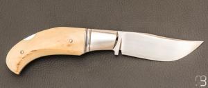   Couteau  " Lock-Back  " par Honoré Vilain - Ivoire de mammouth et RWL34