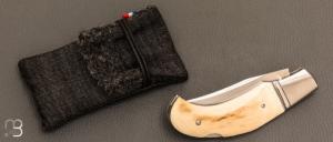   Couteau  " Lock-Back  " par Honoré Vilain - Ivoire de mammouth et RWL34