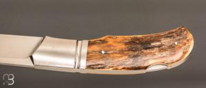   Couteau " Lock-back" custom pliant par Mathis Poujol - Ivoire de mammouth et RWL34