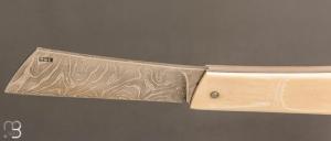   Couteau " London " custom par Samuel Guichard - Ivoire de mammouth et damas de Mickael Moing