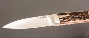   Couteau " Loveless Stiffhorn " par Shaun Bruwer - Amber Stag et ATS-34