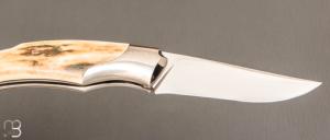 Couteau " Lutra Mini " Lock-back custom par Cyril Doche - Ivoire de mammouth et RWL34