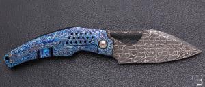   Couteau " Machine " custom par Tashi Bharucha - Timascus et lame en damas