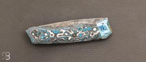 Couteau  "  Mako  "  damas mosaïque et Fatcarbon de Philippe Ricard