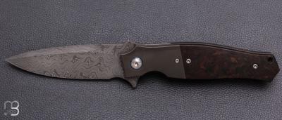    Couteau " Mayo Legacy " custom par Tashi Bharucha - Rag Micarta et lame en damas
