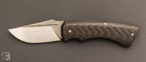   Couteau " Midnight " slipjoint custom par Olivier Ouertal - Fibre de carbone et lame en RWL34