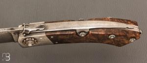    Couteau " Navaja Montañesa" par Jesus Granda - Loupe d'érable et lame damas