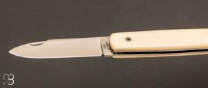   Couteau  "  Navette " custom de poche par Eric Albert - G-10 et 14c28N