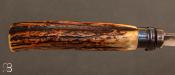 Couteau " Opinel " custom bois de cerf par Laurent Gaillard