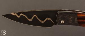 Couteau " Piémontais "  de Dahéna Urli - Ironwood / fibre de carbone et acier sandwich