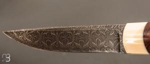 Couteau " Puukko " droit de José Viale - Bois de fer d'Arizona et damas Vlad Matveev