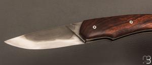   Couteau " Quetsche V2 " cran forcé par Louis Contat - Bois de fer et acier C130