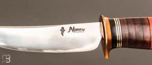Couteau  "  Scagel  " par Douglas Noren - Master Smith - Rondelles de cuir et ivoire de morse