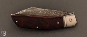 Couteau " Scalp " custom par David Breniere - Bois de fer et lame damas