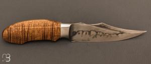 Couteau " Semi-intégral custom " fixe de Thomas Roman - Érable ondé et U10A