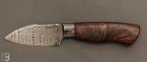 Couteau Semi intgral custom fixe de Israel Nascher  - Palissandre et damas