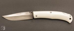    Couteau " Si-Vil "  custom lock-back par Raphaël Durand - Acier 90McV8 et G10 blanc