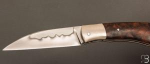  Couteau " Slipjoint " custom par Grégory Picard - Ronce de noyer et C105