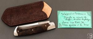   Couteau " Slipjoint à l'américaine " pliant fait main par Bastien Toubhans - Atelier Beau Merle - Micarta chiffon et RWL34