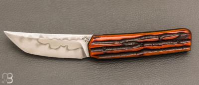     Couteau " Small Sanjo " par Guy Poggetti - Os cerfé et C130