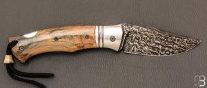    Couteau  "  Spartan  "  custom lock-back par Raphaël Durand - Damas de Samuel Lurquin