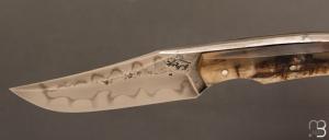    Couteau " Sparus " fixe forgé par Guy Poggetti - Corne de bélier et C130