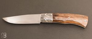 Couteau  "  Talar  " pliant ivoire de mammouth et lame en RWL34 de Anthony Brochier