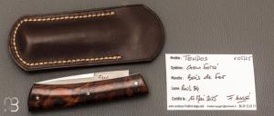    Couteau  "  Tendos  " custom par Frédéric Augé - Bois de fer et RWL-34
