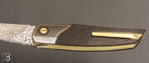   Couteau " Thorn TRS " de Carlos Queiros - Damasteel et Fibre de carbone / Zirconium