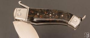    Couteau " Truand Inverse lock " par Tony Ruot - Bouleau stabilisé et lame en RWL34