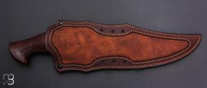     Couteau "Tsavo Sub-Hilt" custom fixe de Samuel Lurquin - Ironwood et damas