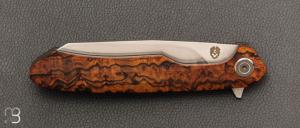   Couteau " UKKO " front flipper par Bouvier Knives - Bertrand Maxime - Bois de fer et lame en RWL34