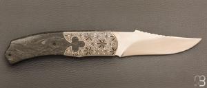 Couteau "Urubu Seamless" liner lock par Carlo Cavedon - CavedonArt