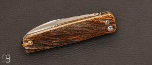 Couteau " automatique " vintage par Douris Chastel - Bois de cerf