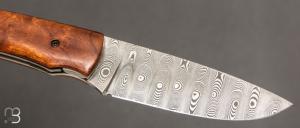    Couteau " custom "  par Joël Grandjean - Bois de fer d'Arizona et lame damas