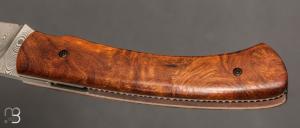   Couteau " custom "  par Joël Grandjean - Bois de fer d'Arizona et lame damas