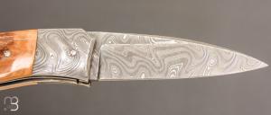   Couteau " custom " de Alain & Joris Chomilier - Damas de Chad Nichols et ivoire de mastodonte