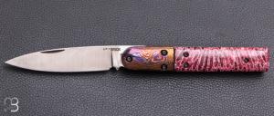   Couteau " custom " pliant de poche par Gary Headrick - Corail et Timascus