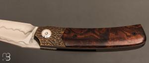   Couteau  " custom " par Guy Poggetti - Bois de fer et lame en acier C130