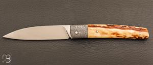   Couteau " custom " par Grégory Picard - Bois de cerf et S45VN