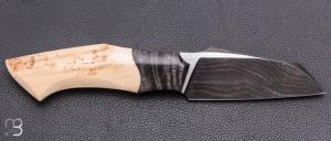    Couteau " custom Liner-lock " de Berthelemy Gabriel - La Forge Agab - Mammouth / Manguier et Damas